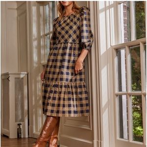 Summersalt The Tiered Midi Dress Poplin Buffalo Check Medium